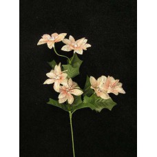 Poinsettia Silk Flower Spray, 16 Inch, Metallic Peach (lot of 12) SALE ITEM
