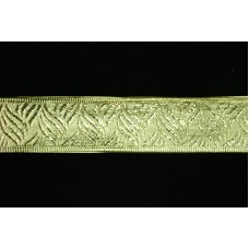 1.5 Inch Metallic Gold Wired Christmas Ribbon w/ Gold Edges - Basket Weave Pattern, 25 Yards (Lot of 1 Spool) SALE ITEM