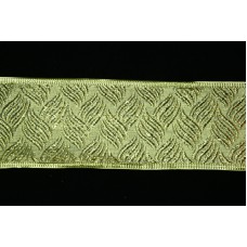 2.5 Inch Gold Wired Christmas Ribbon, Metallic Raised Gold Basket Weave Design, 25 Yds (Lot of 1 Spool) SALE ITEM