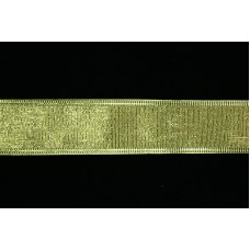 1.5 Inch Gold Wired Christmas Ribbon, Metallic Gold Ribbed Textured Pattern, 25 Yds (Lot of 1 Spool) SALE ITEM