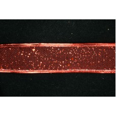 1.5 Inch Red Wired Christmas Ribbon w/ Red Edges - Red Glittered Mesh, 1.5 Inch x 50 Yards (Lot Of 1 Spool) SALE ITEM