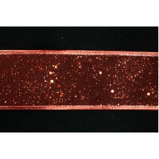 2.375 Inch Red Wired Christmas Ribbon w/ Red Edges - Metallic Red Mesh w/ Glitter, 2.375 Inch x 50 Yards (50 Yards) SALE ITEM