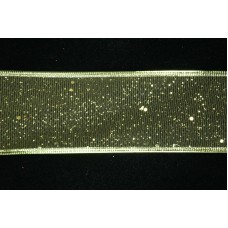 2.375 Inch Gold Wired Christmas Ribbon w/ Gold Edges - Gold Mesh, 2.375 Inch x 50 Yards (Lot of 1 Spool) SALE ITEM