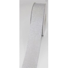 .375 Inch Silver Metallic Corsage Ribbon, 3/8 Inch x 25 Yards (1 Spool) SALE ITEM