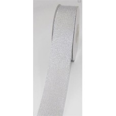 1.5 Inch Silver Metallic Corsage Ribbon, 1-1/2 Inch x 25 Yards (1 Spool) SALE ITEM