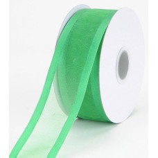 Organza Ribbon With Satin Edge , Emerald, 1-1/2 Inch x 25 Yards (1 Spool) SALE ITEM