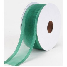 Organza Ribbon With Satin Edge , Hunter, 5/8 Inch x 25 Yards (1 Spool) SALE ITEM