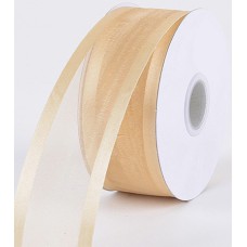 Organza Ribbon With Satin Edge , Ivory, 1-1/2 Inch x 25 Yards (1 Spool) SALE ITEM