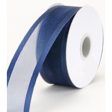 Organza Ribbon With Satin Edge , Navy, 1-1/2 Inch x 25 Yards (1 Spool) SALE ITEM Organza Ribbon With Satin Edge , Navy, 1-1/2 Inch x 25 Yards (1 Spool) SALE ITEM