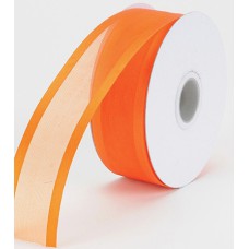 Organza Ribbon With Satin Edge , Orange, 3/8 Inch x 25 Yards (1 Spool) SALE ITEM