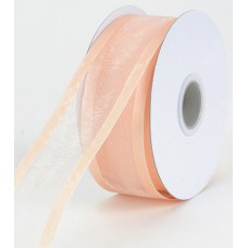 Organza Ribbon With Satin Edge , Peach, 1-1/2 Inch x 25 Yards (1 Spool) SALE ITEM
