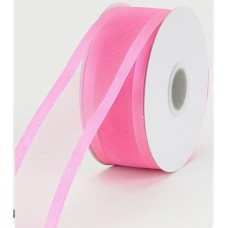 Organza Ribbon With Satin Edge , Pink, 3/8 Inch x 25 Yards (1 Spool) SALE ITEM