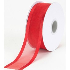 Organza Ribbon With Satin Edge , Red, 5/8 Inch x 25 Yards (1 Spool) SALE ITEM