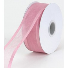 Organza Ribbon With Satin Edge , Rosy Mauve, 1-1/2 Inch x 25 Yards (1 Spool) SALE ITEM