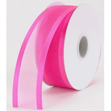 Organza Ribbon With Satin Edge , Shocking Pink, 1-1/2 Inch x 25 Yards (1 Spool) SALE ITEM