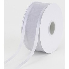Organza Ribbon With Satin Edge , Silver, 3/8 Inch x 25 Yards (1 Spool) SALE ITEM
