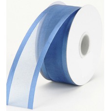 Organza Ribbon With Satin Edge , Smoke Blue, 1-1/2 Inch x 25 Yards (1 Spool) SALE ITEM