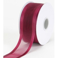 Organza Ribbon With Satin Edge , Wine, 1-1/2 Inch x 25 Yards (1 Spool) SALE ITEM