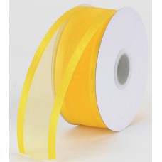 Organza Ribbon With Satin Edge , Yellow, 1-1/2 Inch x 25 Yards (1 Spool) SALE ITEM