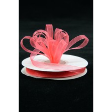 Organza Ribbon , Coral, 3/8 Inch x 25 Yards (1 Spool) SALE ITEM