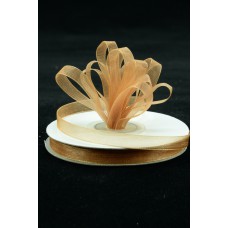 Organza Ribbon , Old Gold, 1/4 Inch x 25 Yards (1 Spool) SALE ITEM