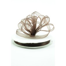 Organza Ribbon , Brown, 3/8 Inch x 25 Yards (1 Spool) SALE ITEM