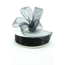 Organza Ribbon , Black, 5/8 Inch x 25 Yards (1 Spool) SALE ITEM
