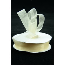 Organza Ribbon , Ivory, 5/8 Inch x 25 Yards (1 Spool) SALE ITEM