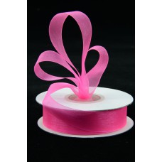 Organza Ribbon , Shocking Pink, 5/8 Inch x 25 Yards (1 Spool) SALE ITEM