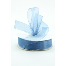 Organza Ribbon , Smoke Blue, 5/8 Inch x 25 Yards (1 Spool) SALE ITEM