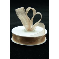 Organza Ribbon , Toffee, 5/8 Inch x 25 Yards (1 Spool) SALE ITEM