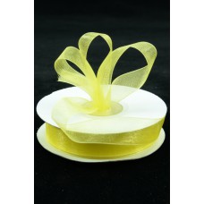 Organza Ribbon , Yellow, 5/8 Inch x 25 Yards (1 Spool) SALE ITEM