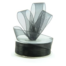 Organza Ribbon , Black, 7/8 Inch x 25 Yards (1 Spool) SALE ITEM