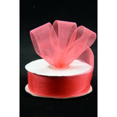 Organza Ribbon , Coral, 7/8 Inch x 25 Yards (1 Spool) SALE ITEM
