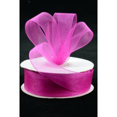 Organza Ribbon , Fuchsia, 7/8 Inch x 25 Yards (1 Spool) SALE ITEM