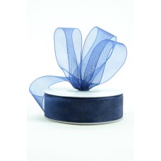 Organza Ribbon , Navy, 7/8 Inch x 25 Yards (1 Spool) SALE ITEM