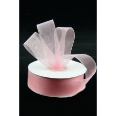 Organza Ribbon , Pink, 7/8 Inch x 25 Yards (1 Spool) SALE ITEM