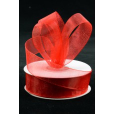 Organza Ribbon , Red, 7/8 Inch x 25 Yards (1 Spool) SALE ITEM