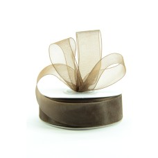 Organza Ribbon , Brown, 7/8 Inch x 25 Yards (1 Spool) SALE ITEM