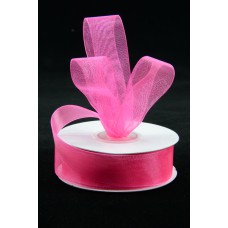 Organza Ribbon , Shocking Pink, 7/8 Inch x 25 Yards (1 Spool) SALE ITEM