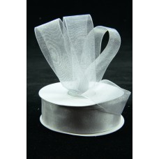 Organza Ribbon , Silver, 7/8 Inch x 25 Yards (1 Spool) SALE ITEM