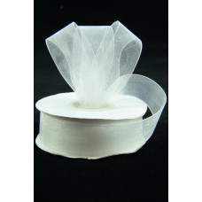 Organza Ribbon , White, 7/8 Inch x 25 Yards (1 Spool) SALE ITEM
