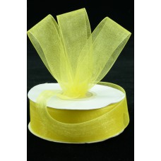 Organza Ribbon , Yellow, 7/8 Inch x 25 Yards (1 Spool) SALE ITEM