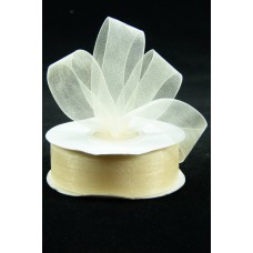 Organza Ribbon , Ivory, 7/8 Inch x 25 Yards (1 Spool) SALE ITEM