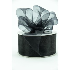 Organza Ribbon , Black, 1.5 Inch x 25 Yards (1 Spool) SALE ITEM