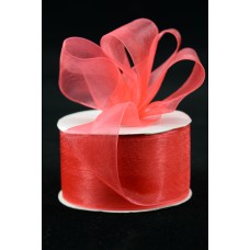 Organza Ribbon , Coral, 1.5 Inch x 25 Yards (1 Spool) SALE ITEM