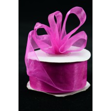Organza Ribbon , Fuchsia, 1.5 Inch x 25 Yards (1 Spool) SALE ITEM