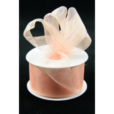 Organza Ribbon , Peach, 1.5 Inch x 25 Yards (1 Spool) SALE ITEM