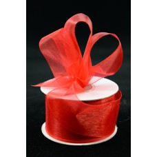 Organza Ribbon , Red, 1.5 Inch x 25 Yards (1 Spool) SALE ITEM