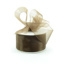 Organza Ribbon , Brown, 1.5 Inch x 25 Yards (1 Spool) SALE ITEM